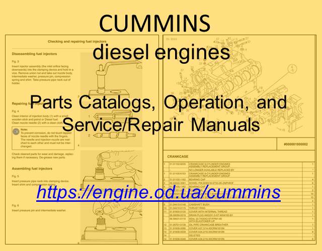 Cummins Diesel engine PDF Technical Manuals and Spare Parts Catalogs