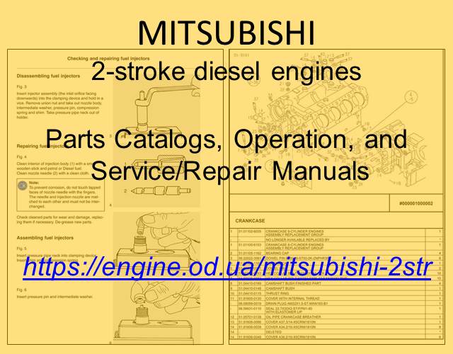 Mitsubishi 2-stroke Diesel engine PDF Technical Manuals and Spare Parts Catalogs