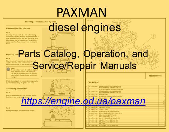 Paxman Diesel engine PDF Technical Manuals and Spare Parts Catalogs