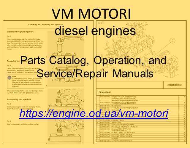 VM Motori Diesel engine PDF Technical Manuals and Spare Parts Catalogs