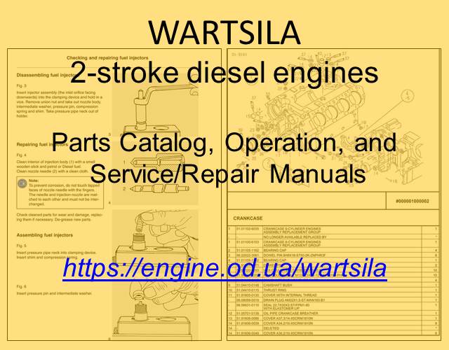 Sulzer / Wartsila 2-stroke Diesel engine PDF Technical Manuals and Spare Parts Catalogs