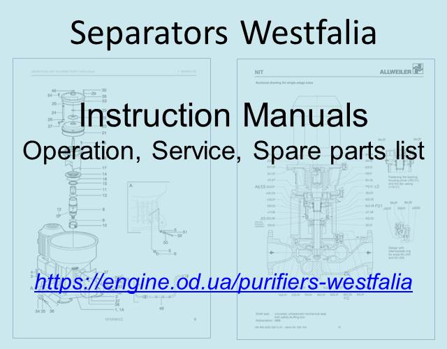 Marine Separators Westfalia PDF Manuals and Spare Parts Catalogs