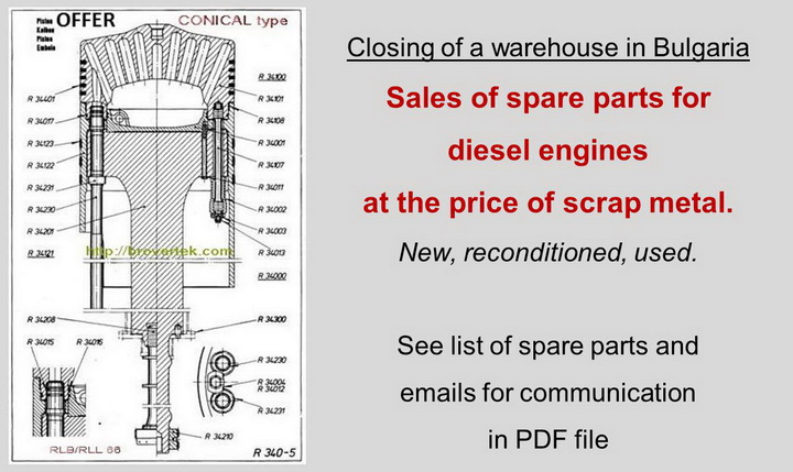 Sales of spare parts for diesel engines very low prices