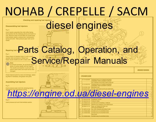 Complete Diesel engine PDF Technical Manuals and Spare Parts Catalogs