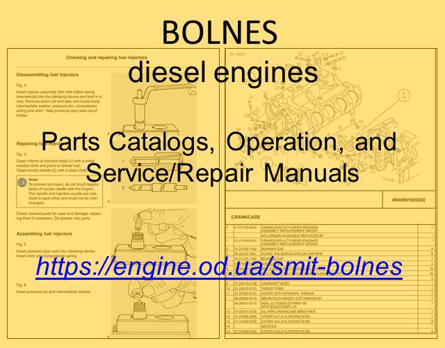 Bolnes Diesel engine PDF Technical Manuals and Spare Parts Catalogs