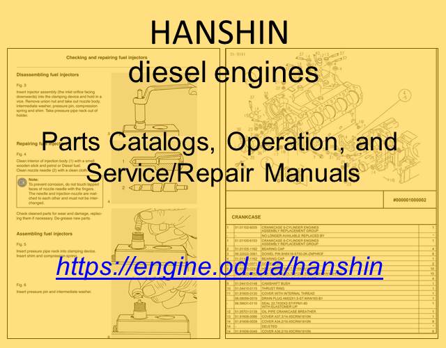 Hanshin Diesel engine PDF Technical Manuals and Spare Parts Catalogs