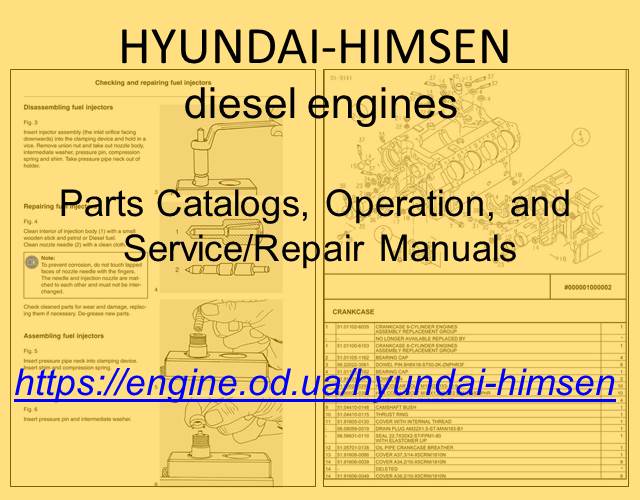 Hyundai-Himsen Diesel engine PDF Technical Manuals and Spare Parts Catalogs