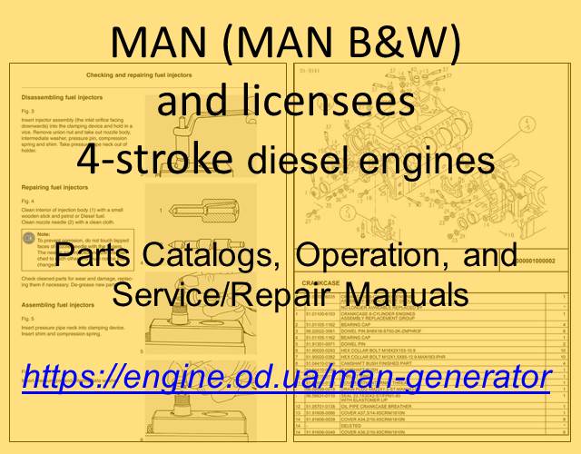 MAN 4 stroke Diesel engine PDF Technical Manuals and Spare Parts Catalogs