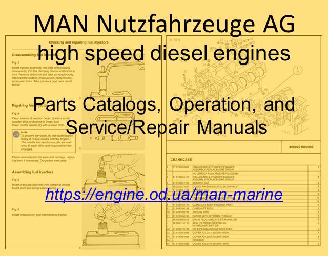 MAN High Speed Diesel engine PDF Technical Manuals and Spare Parts Catalogs