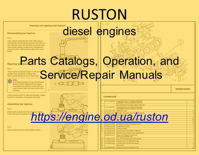 Ruston Diesel engine PDF Technical Manuals and Spare Parts Catalogs