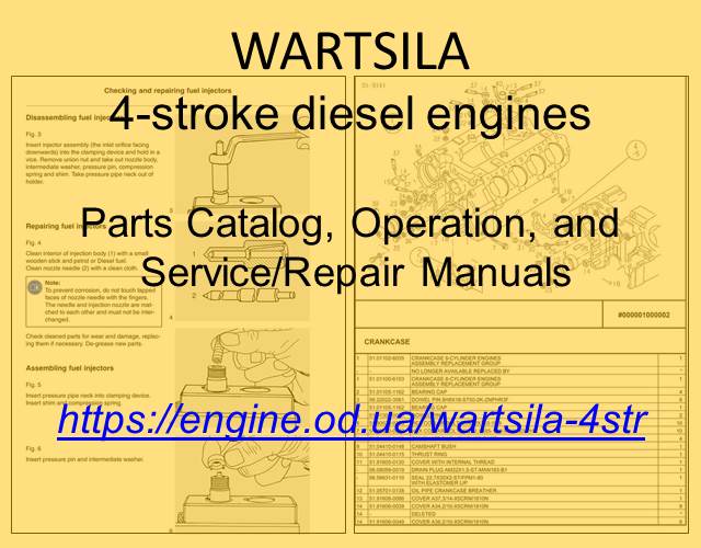 Wartsila / Sulzer 4-stroke Diesel engine PDF Technical Manuals and Spare Parts Catalogs